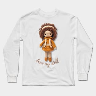 Handmade Wool Doll, Cozy and Cute - design 9 Long Sleeve T-Shirt
